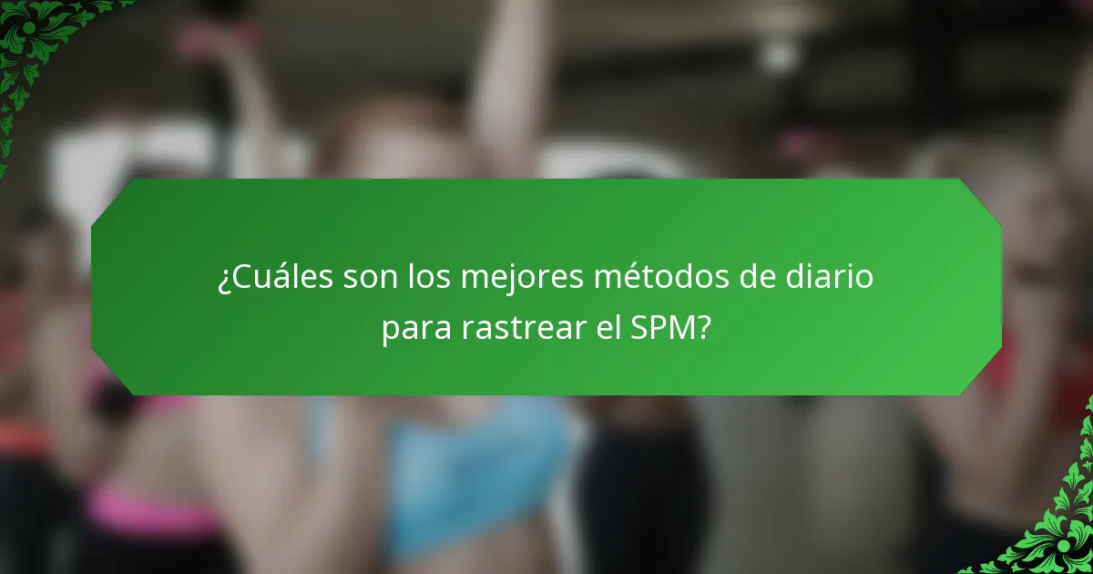 ¿Cuáles son los mejores métodos de diario para rastrear el SPM?